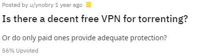 Free VPN Reddit User