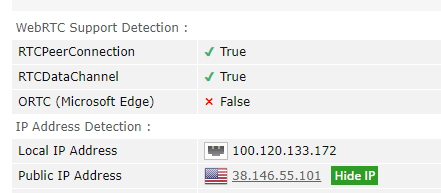 Avast SecureLine VPN тестирует утечку WebRTC после подключения к серверу в США