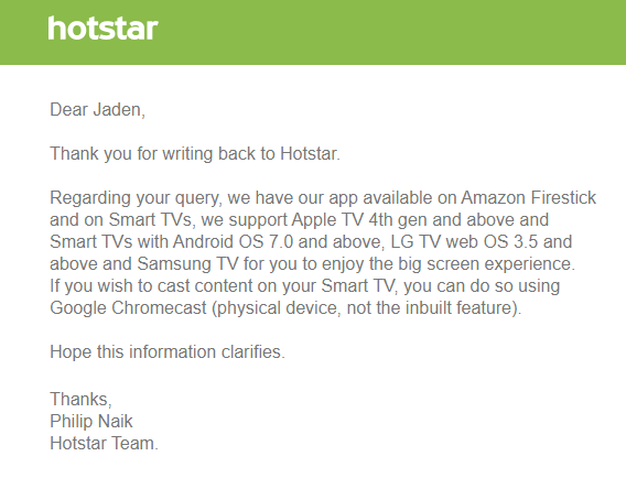 Поддерживаемые устройства Hotstar