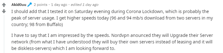 NordVPN speed tests Reddit VPN