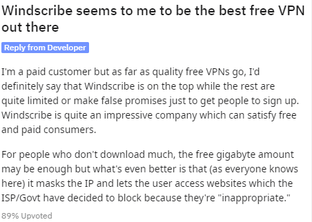 Windscribe freemium VPN