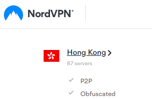 NordVPN Hong Kong servers
