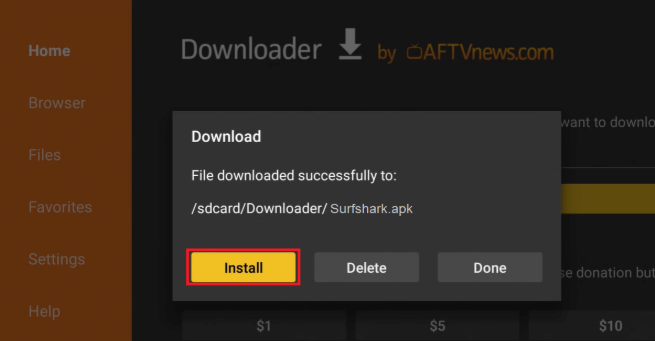 Sideloading the Surfshark app step 6