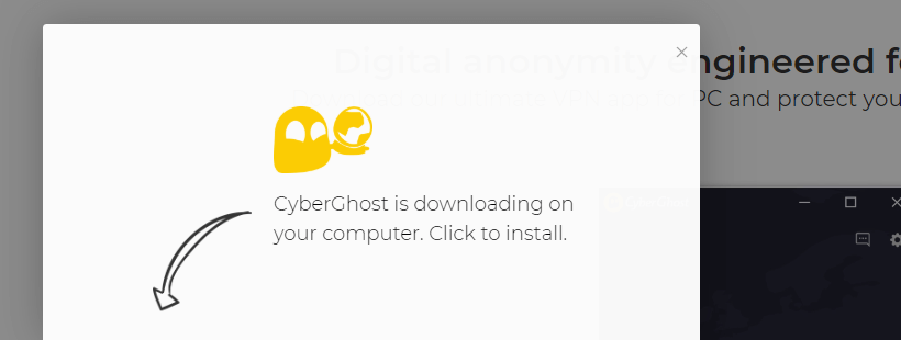 The 24 hr CyberGhost free trial step 2