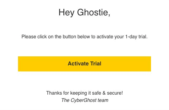 The 24 hr CyberGhost free trial step 4