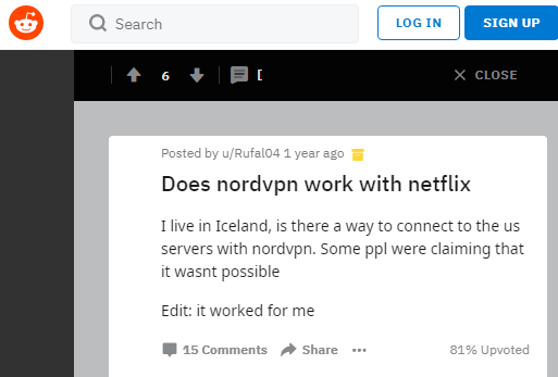 NordVPN Reddit 上的 Netflix