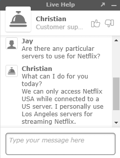IPVanish Trò chuyện hỗ trợ Netflix