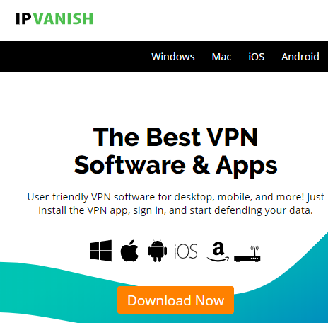IPVanish apps download page