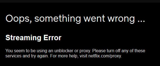 Ошибка потоковой передачи Netflix