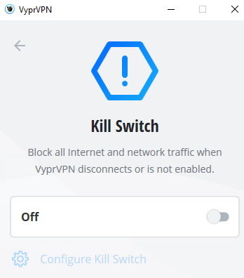 VyprVPN Kill Switch feature