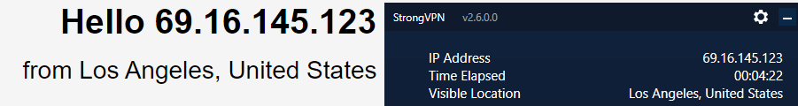 StrongVPN DNS leak test US server