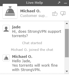 Поддержка торрентов StrongVPN