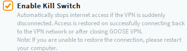 Goose VPN Kill Swtich