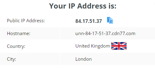CyberGhost тестирование на любую утечку IP на сервере в Великобритании