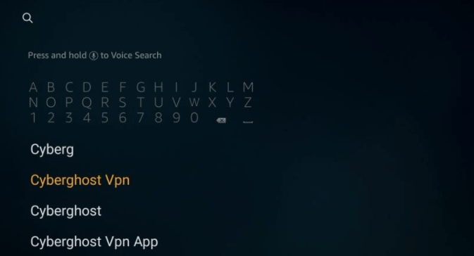 CyberGhost installation Firestick Step 1