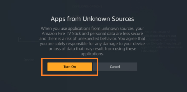 Enabling apps from uknown sources step 3