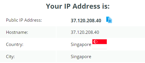 IP leak test OVPN Singapore server