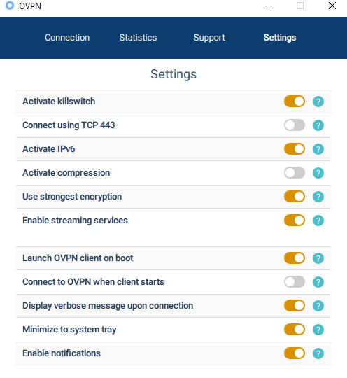 OVPN security settings