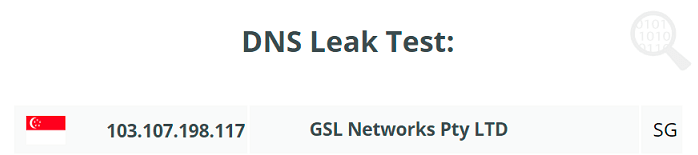 DNS leak test Singapore server VeePN