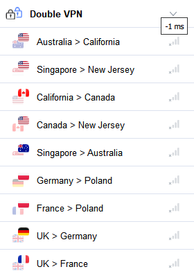 Double VPN VeePN servers