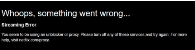 Netflix error message
