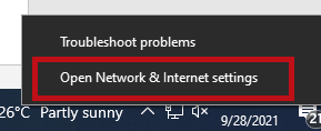 Network and sharing settings