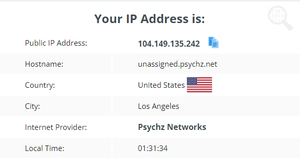 Тест на утечку IP сервера в США iTop VPN