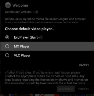 Выберите APK-файл MX Player CatMouse.