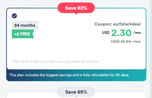 surfshark цена