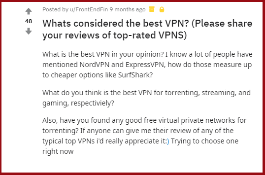 Subreddit VPN tốt nhất