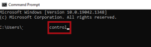 Type control in command prompt