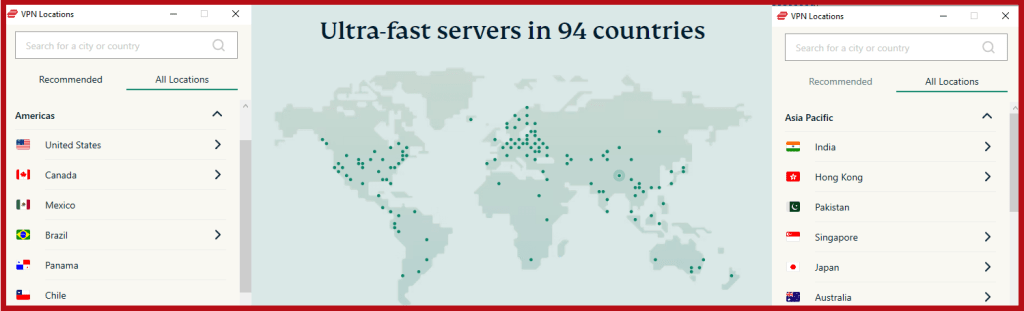 ExpressVPN server locations