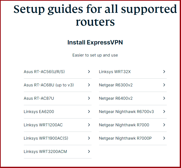 Router set up guides ExpressVPN