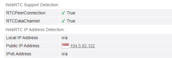 Web RTC leak test Singapore ExpressVPN