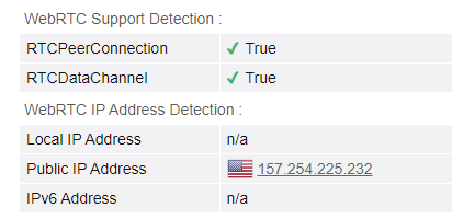 Web RTC leak test US New York ExpressVPN