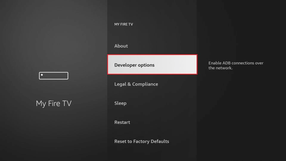 install beetv on fire tv stick developer option