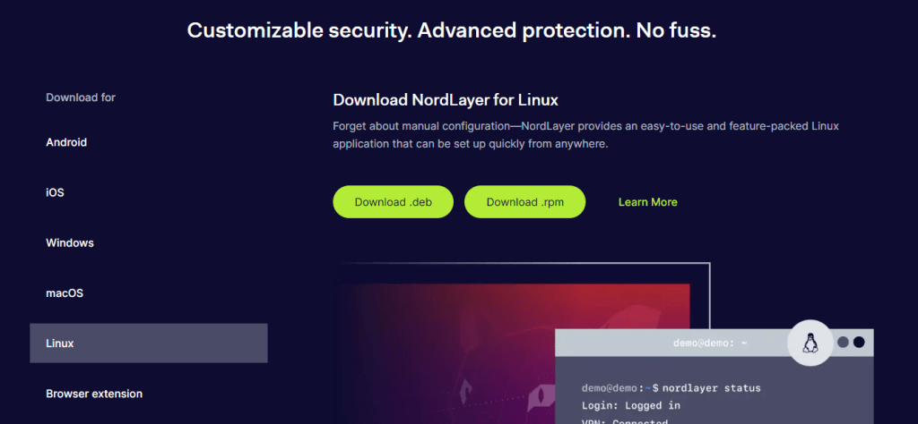 NordLayer Linux Download