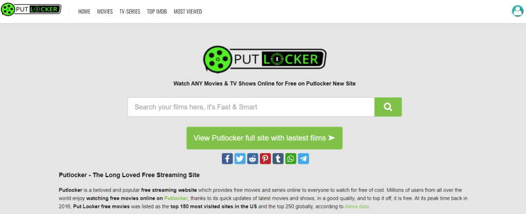 Putlocker Home Page