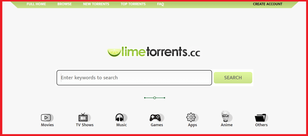 Limetorrents Home Page